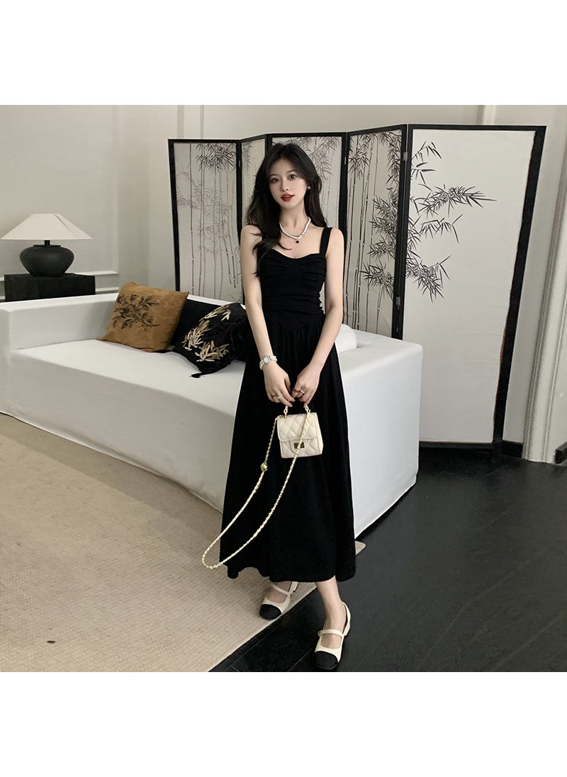 Generic Plus Size 2023 Summer New Plus Size Set Chubby MM Korean Style Slims Smooths Your Silhouette Tank Dress Sunscreen Clothes Out... Black Slip Skirt 