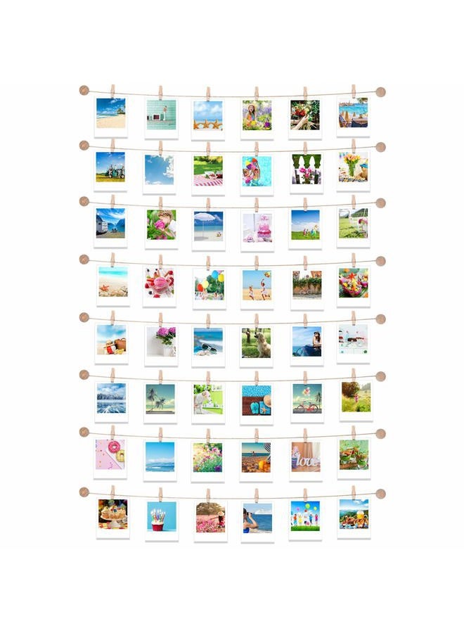 Mudder Hanging Instant Photo Display Decorative Wall Hanging String with Clips, Stick and Hang Photo Wall Decor, Wall Hanging Pictures Display for Home, Dormitory and Cafe Decoration (Available to 8 Rows) - Image 1