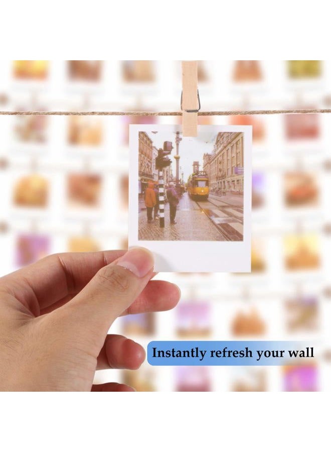 Mudder Hanging Instant Photo Display Decorative Wall Hanging String with Clips, Stick and Hang Photo Wall Decor, Wall Hanging Pictures Display for Home, Dormitory and Cafe Decoration (Available to 8 Rows) - Image 5