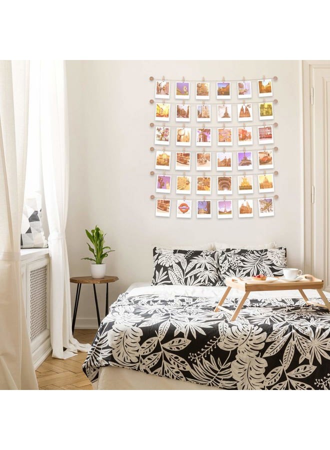 Mudder Hanging Instant Photo Display Decorative Wall Hanging String with Clips, Stick and Hang Photo Wall Decor, Wall Hanging Pictures Display for Home, Dormitory and Cafe Decoration (Available to 8 Rows) - Image 4