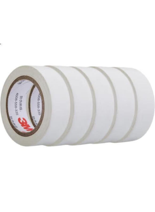 3M 3M 1500# Office And Home Use, General-Purpose Electrical Insulation Tape, Lead-Free, Flame-Retardant, Heat-Resistant, White, 18Mm*10M*0.13Mm, 5 Rolls - Image 3