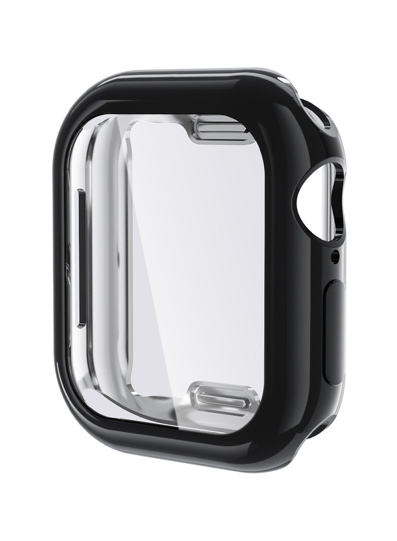 كومبي 4 قطع من حافظة حماية شاشة عالية الدقة من مادة TPU كاملة التغطية لساعة Apple Watch SE3 مقاس 40 مم، شفافة/سوداء/زرقاء/فضية - Image 2