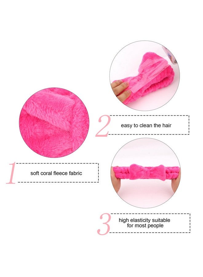 Semato Bachelorette Party Favor Set Bride Spa Headband Bride Headband And Bridesmaid Headband Skincare Headbands For Women Cute Bow Head Bands Party Supplies (1 Bride+ 7 Hot Pink) - Image 2