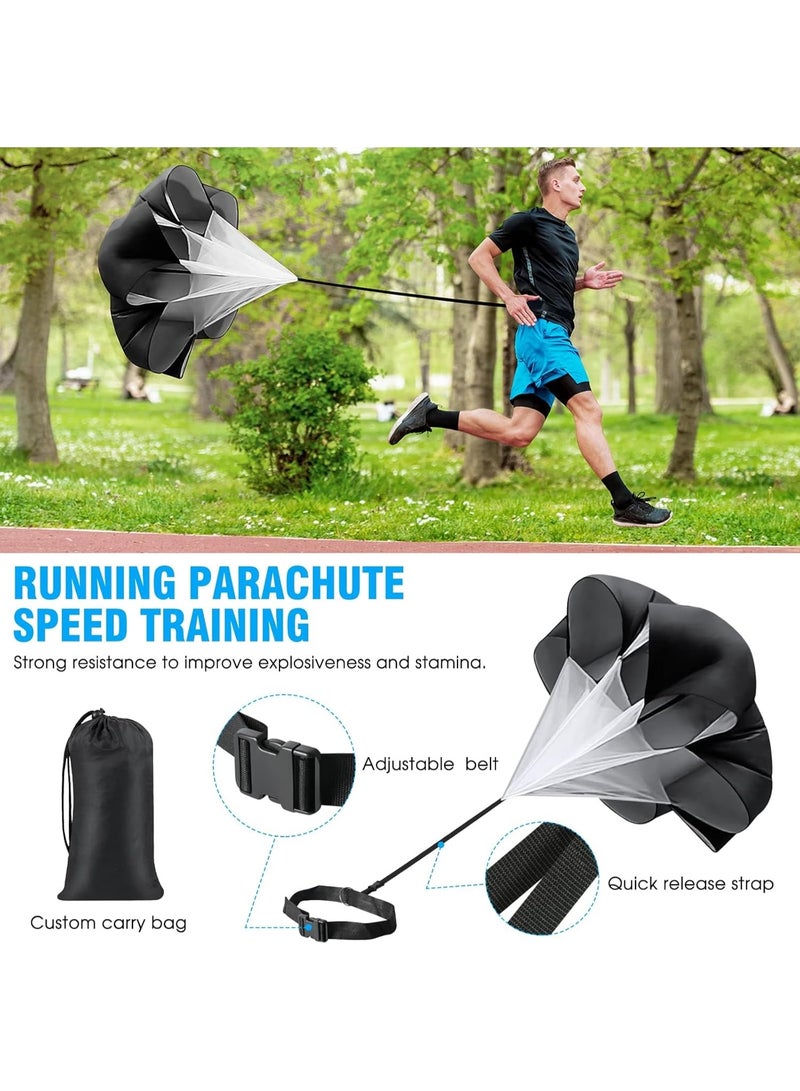 WALALLA Football Agility Training Equipment, Speed Agility Ladder, Sports Cones, Soccer Kick Trainer, Football Speed Training Equipment, Footwork Drills, Hurdles, Running Parachute with Carrying Bag - Image 5