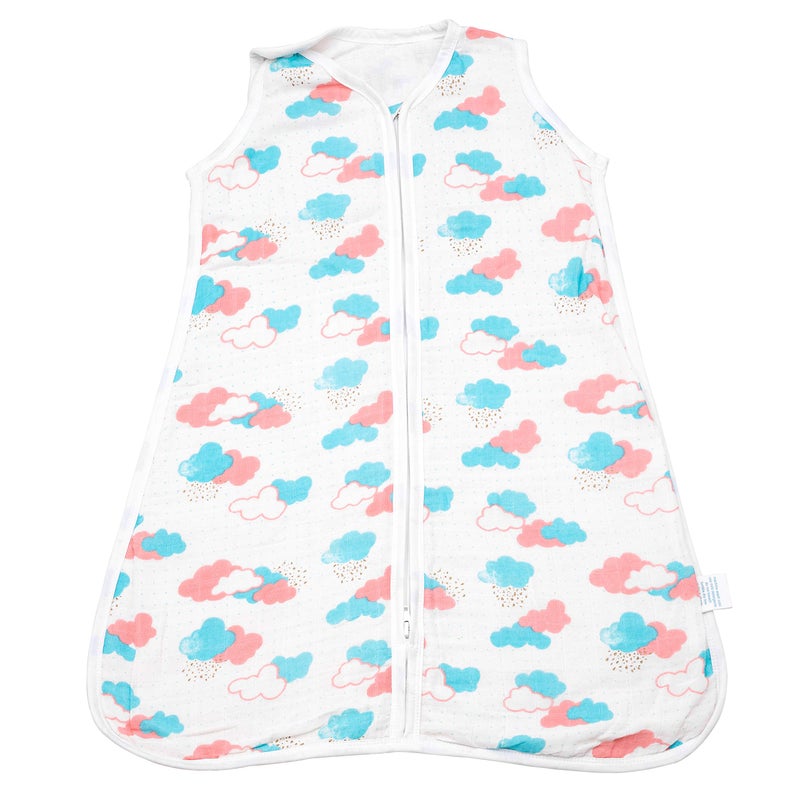 Theoni 100% Organic Cotton Muslin Sleeping Bag/Sleeping Sack - Miami Skies (6-18 Months) - Image 1