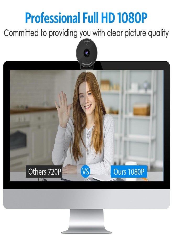 EMEET 1080P Webcam - USB Webcam with Microphone & Physical Privacy Cover, Noise-Canceling Mic, Auto Light Correction, C950 Ultra Compact FHD Web Cam w/ 70°View for Meeting/Online Classes/Zoom/YouTube - Image 3