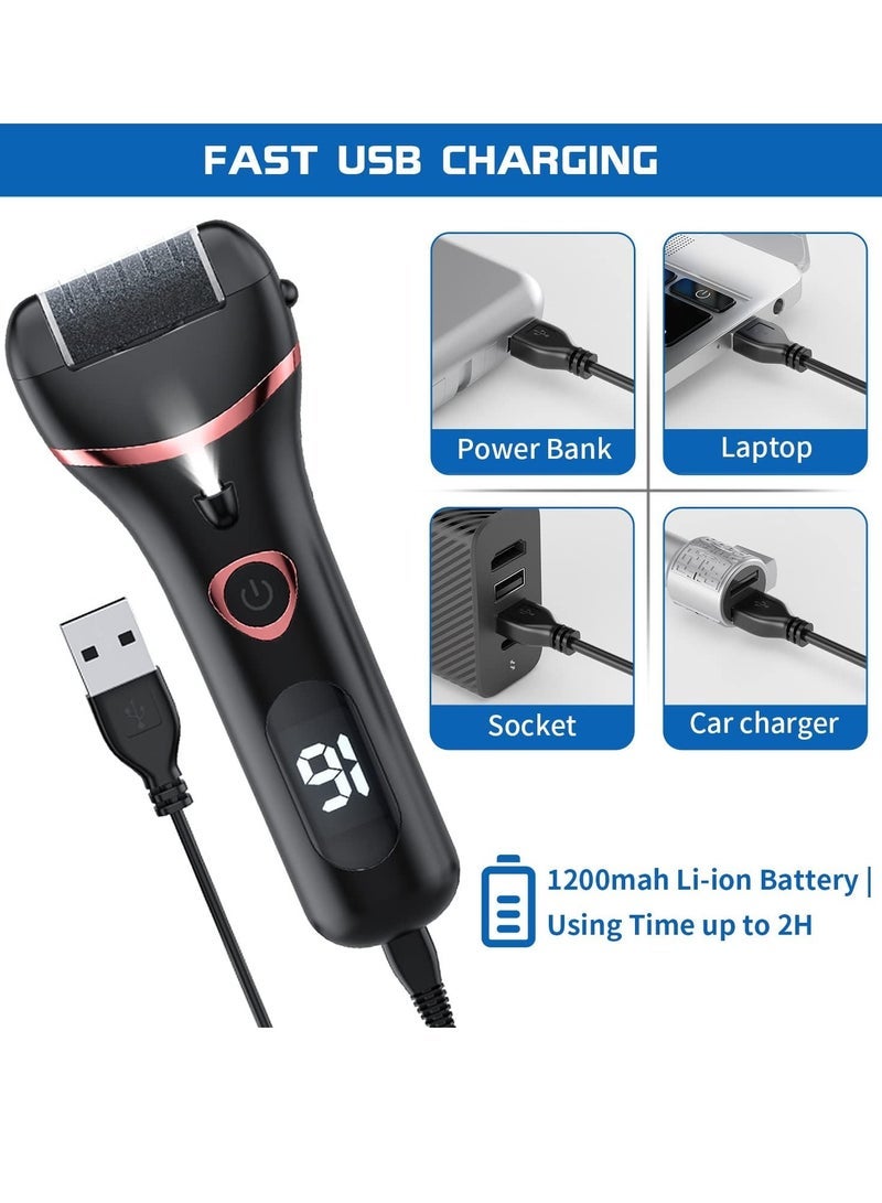 general Electric Foot Callus Remover, Rechargeable Portable Electronic Foot File Pedicure Kits, Waterproof Foot Scrubber File, Professional Pedicure Tools, Foot Care for Dead Skin Ideal Gift, 3 Rollers - Image 3