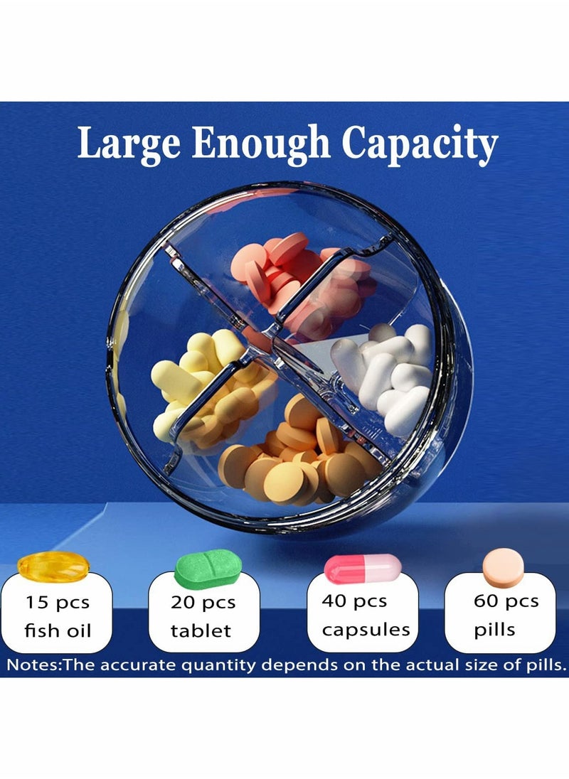 Excefore Portable Pill Box, Weekly Pill Organizer 7-Day Travel Medicine Organizer BPA Free Moisture Proof Portable Medicine Container for Vitamins, Fish Oils, Supplements - Pink  - Image 4