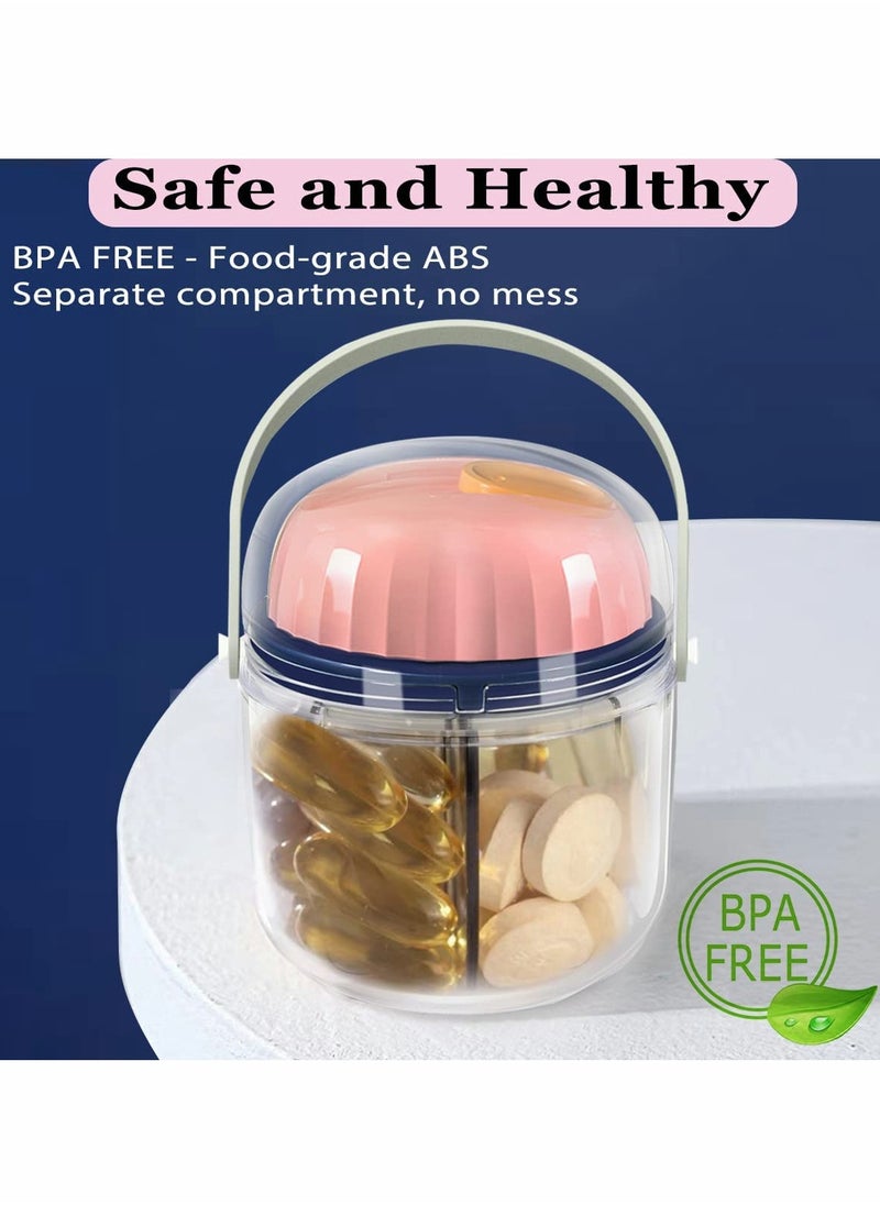 Excefore Portable Pill Box, Weekly Pill Organizer 7-Day Travel Medicine Organizer BPA Free Moisture Proof Portable Medicine Container for Vitamins, Fish Oils, Supplements - Pink  - Image 3