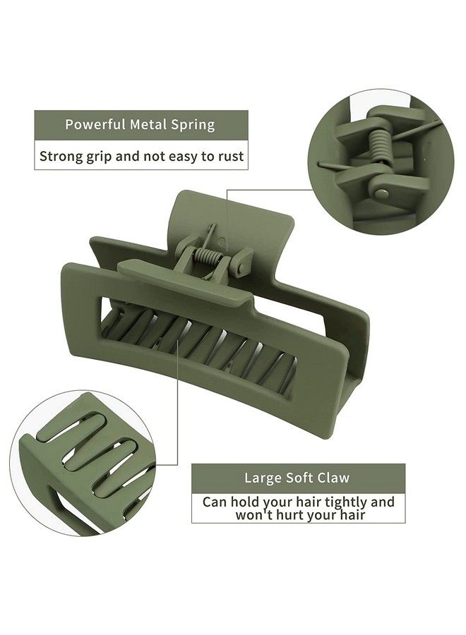 WISDOM 6 Pcs Hair Claw Clips For Women Strong Hold Matte Hair Claw Clips For Thick Hair Fashion Hair Styling Accessories For Girls Large Hair Clips For Women Thick Hair (Pattern Square Claw) - Image 3