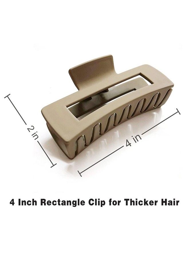 WISDOM 6 Pcs Hair Claw Clips For Women Strong Hold Matte Hair Claw Clips For Thick Hair Fashion Hair Styling Accessories For Girls Large Hair Clips For Women Thick Hair (Pattern Square Claw) - Image 5