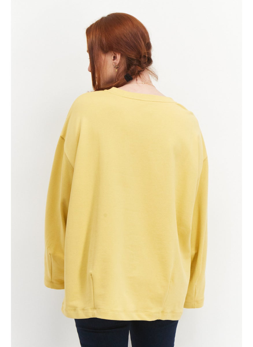 Tchibo Women Round Neck Long Sleeve Sweatshirt, Yellow  - Image 2
