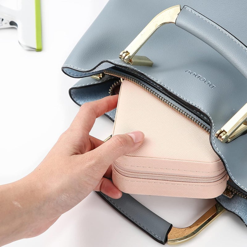 Elegant Mini Portable Jewelry Box Organizer for Rings, Earrings, Necklaces & Bracelets – Compact Travel Jewelry Storage Case with Mirror & Compartments for Women and Girls – Ideal Gift for Any Occasio - Image 4