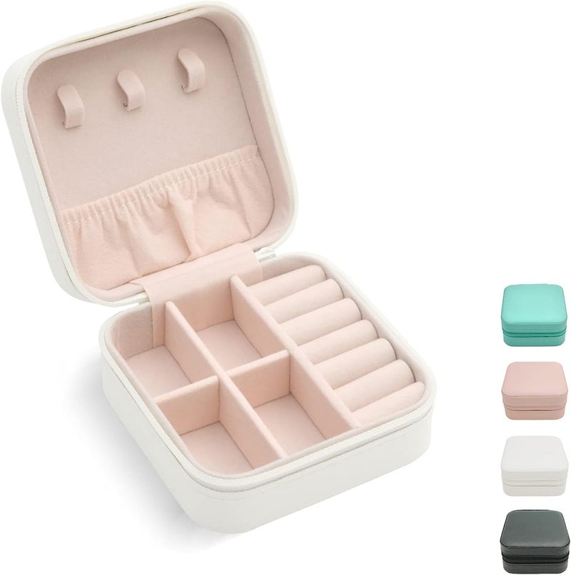 Elegant Mini Portable Jewelry Box Organizer for Rings, Earrings, Necklaces & Bracelets – Compact Travel Jewelry Storage Case with Mirror & Compartments for Women and Girls – Ideal Gift for Any Occasio - Image 1