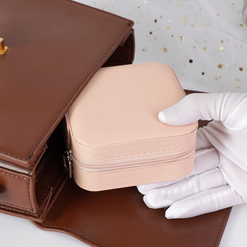 Elegant Mini Portable Jewelry Box Organizer for Rings, Earrings, Necklaces & Bracelets – Compact Travel Jewelry Storage Case with Mirror & Compartments for Women and Girls – Ideal Gift for Any Occasio - Image 5