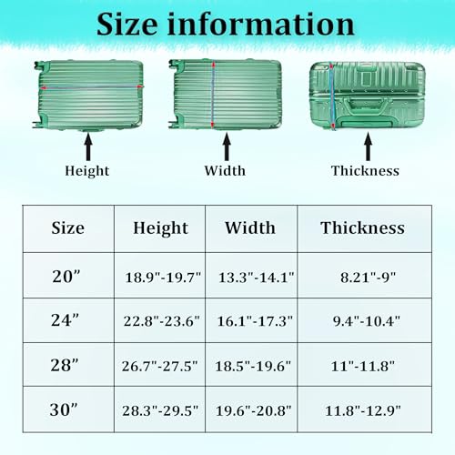 ZOUNI 26 Inch Waterproof Transparent Luggage Cover Protectors, Clear PVC Travel Luggage Protector Suitcase Cover Protectors for Wheeled Suitcase (26"（18" L x 11" W x 26" H）) - Image 5