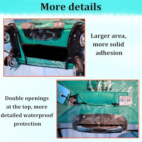 ZOUNI 26 Inch Waterproof Transparent Luggage Cover Protectors, Clear PVC Travel Luggage Protector Suitcase Cover Protectors for Wheeled Suitcase (26"（18" L x 11" W x 26" H）) - Image 4