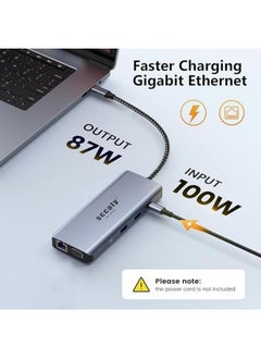 إيروريكس موزع USB C 10 في 1 مع منفذ HDMI 4K 60Hz ومنفذ إيثرنت 1000 ميجابت في الثانية وشحن PD 100 وات ومنفذ VGA ومنفذ صوت 3.5 مم وقارئ بطاقات SD 3.0 وTF 3.0 وموزع USB C 2*منفذ USB 3.0 لأجهزة الكمبيوتر المحمولة USB C وأجهزة Type C  - Image 5