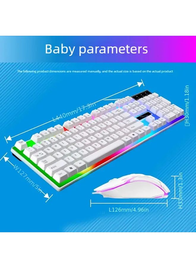 طقم لوحة مفاتيح RGB للجيم وماوس أسود بسلك USB، 104 مفتاح بإضاءة خلفية LED لأجهزة الكمبيوتر وبلاي ستيشن 4 - Image 3