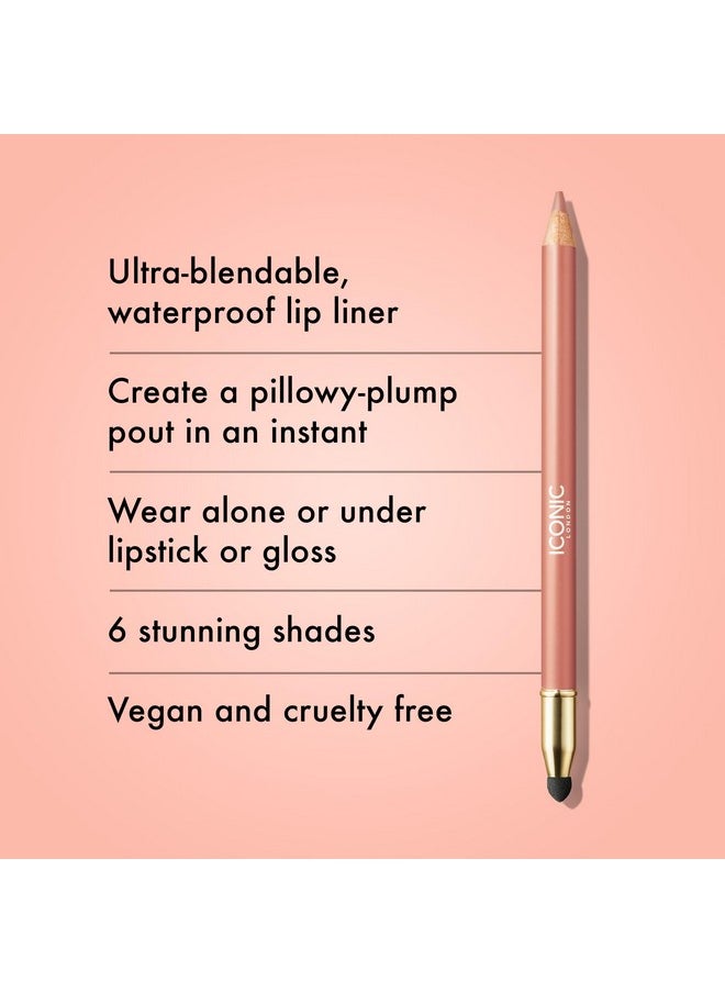 ICONIC LONDON Fuller Pout Sculpting Lip Liner | Blendable, Dual Ended Lip Liner With Creamy Colour And Lip Sponge For Buffing, Cruelty-Free, Vegan Makeup (Unbothered) 0.036 Oz  - Image 2