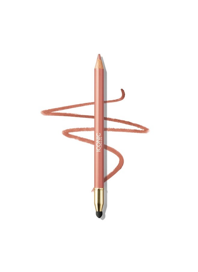 ICONIC LONDON Fuller Pout Sculpting Lip Liner | Blendable, Dual Ended Lip Liner With Creamy Colour And Lip Sponge For Buffing, Cruelty-Free, Vegan Makeup (Unbothered) 0.036 Oz  - Image 1