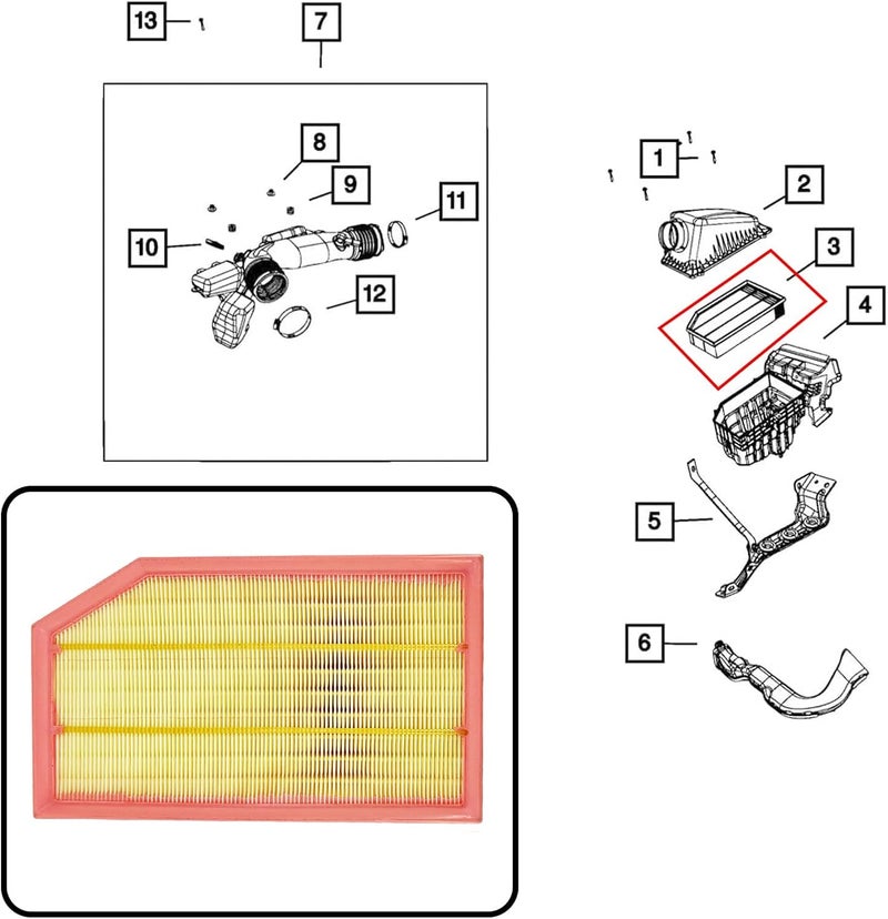 GaeaAuto Engine Air Filter compatible with 2018-2021 Jeep Wrangler Gladiator 68257030AA - Image 4