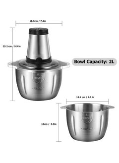 Gonice Electric Meat Grinder 2L Multi Function Stainless Steel Food Processor for Meat Vegetables  - Image 2
