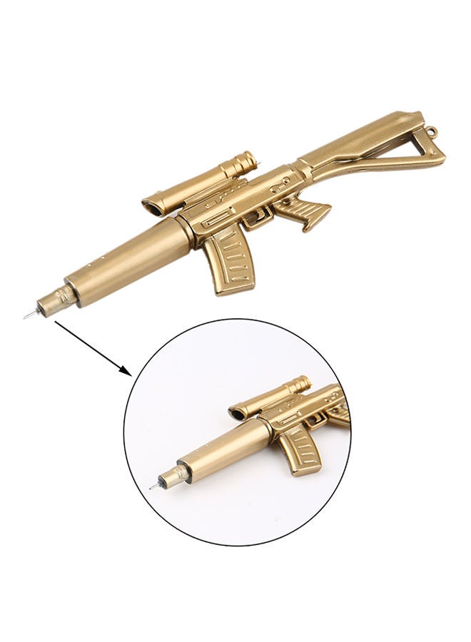NIBEMINENT 5-Piece Gun Shaped Ballpoint Pen Set Gold - Image 2