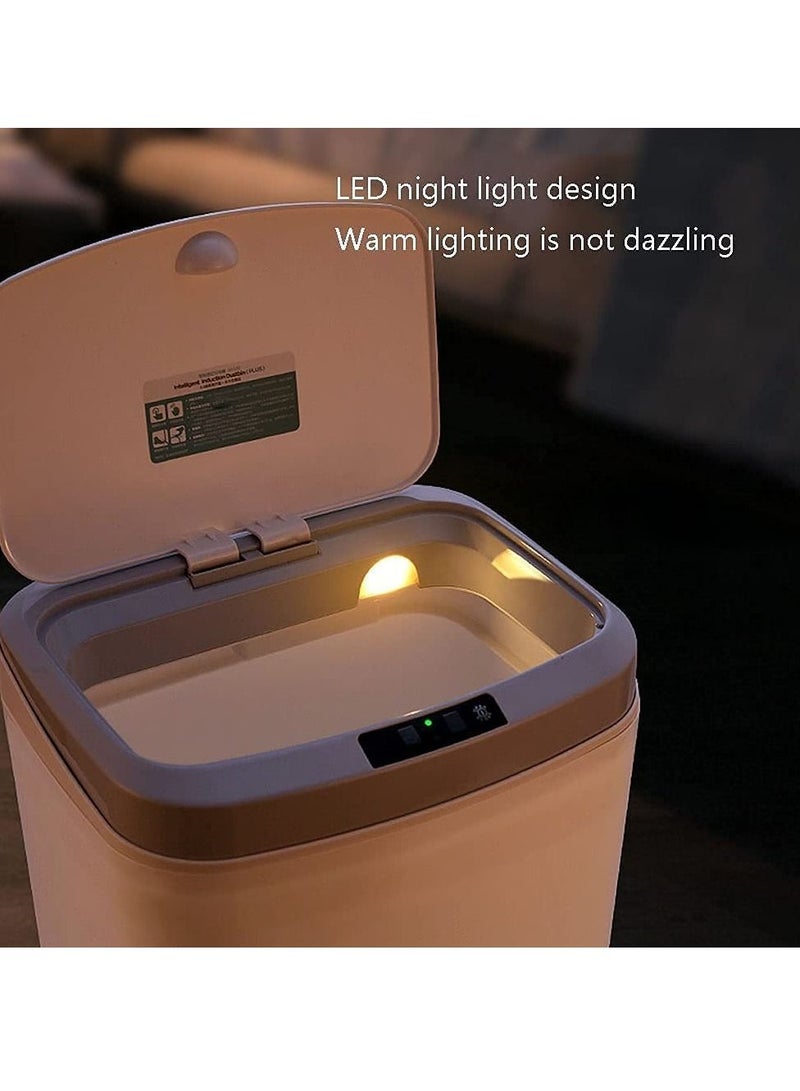 MIXDE 16L Smart Waste Bin Inductive Trash Can, Touchless Bathroom Trash Can with Lid Sensor Kitchen Dustbin, Automatic Sensor Waste Basket for Kitchen Home Office Bedroom (Gray) - Image 2