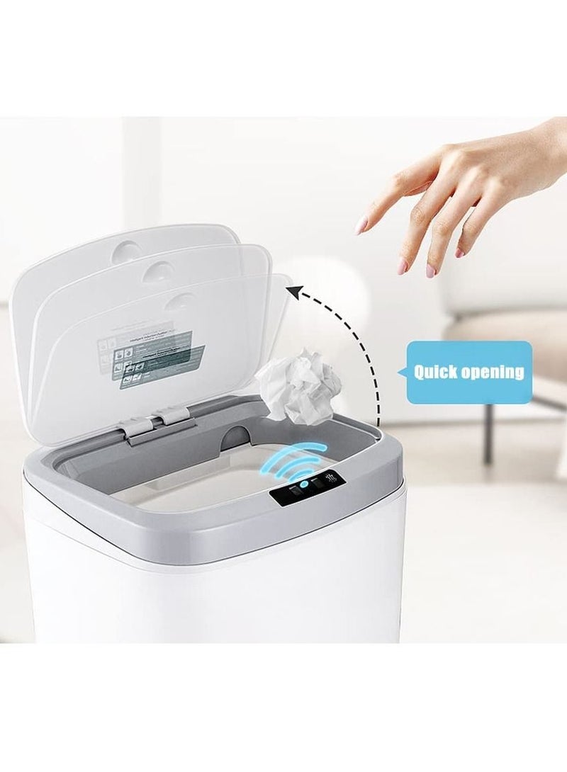 MIXDE 16L Smart Waste Bin Inductive Trash Can, Touchless Bathroom Trash Can with Lid Sensor Kitchen Dustbin, Automatic Sensor Waste Basket for Kitchen Home Office Bedroom (Gray) - Image 5
