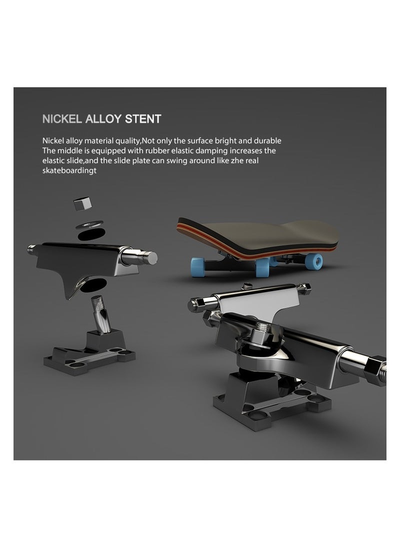 Generic - Finger Skateboard, Alloy Mini Skateboard Deck with Pro Fingerboard Tools and Bearing (Black Wheels) - Image 1