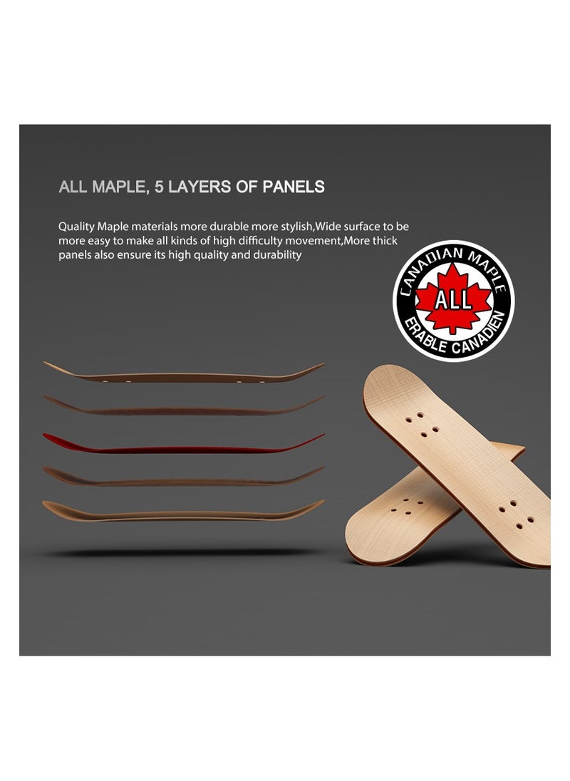 Generic - Finger Skateboard, Alloy Mini Skateboard Deck with Pro Fingerboard Tools and Bearing (Black Wheels) - Image 1