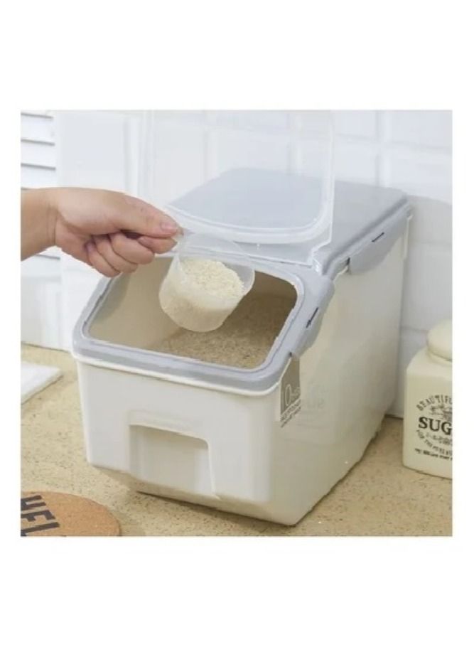 Household Kitchen Waterproof and Moisture-Proof Plastic Sealed Storage Box, Rice Flour and Other Grain Storage Tanks (10kg)  - Image 2
