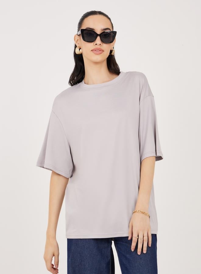 Take Two Oversized Basic Round Neck T-Shirt - Image 1