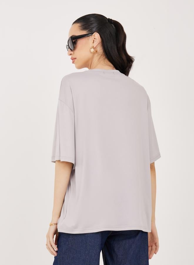 Take Two Oversized Basic Round Neck T-Shirt - Image 4