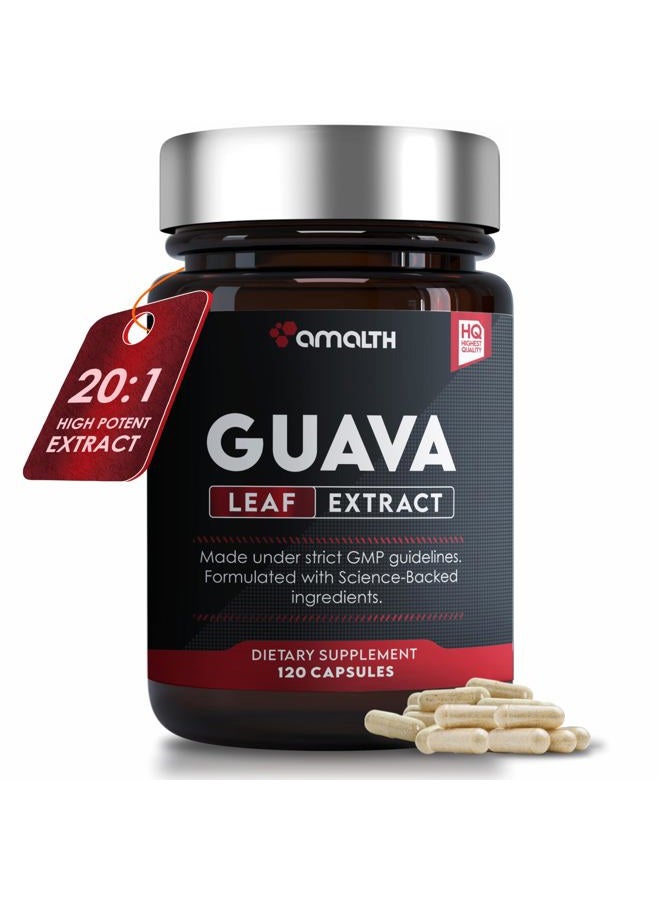 AMALTH Guava Leaf Extract 10:1 Maximum Strength Equivalent To 10000Mg With Piperine 90 Vegetable Capsules - Image 1