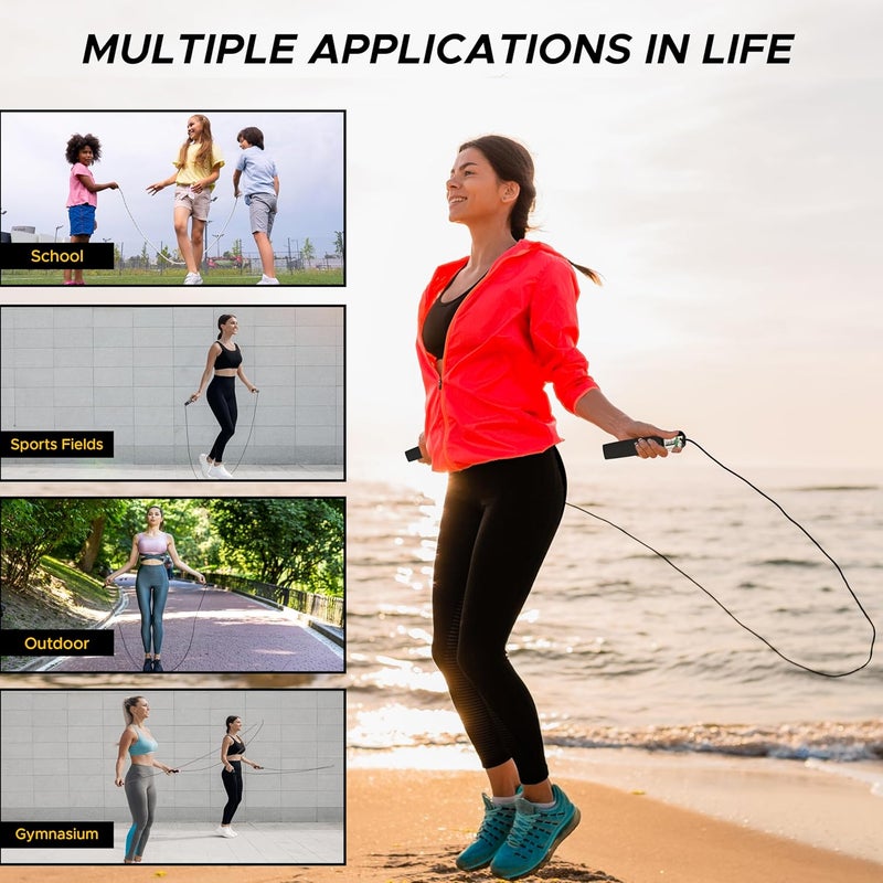 PULSEIT Adjustable Skipping Rope with Counter for Men & Women | Speed Jump Rope for Cardio, Weight Loss, Fitness & CrossFit | Tangle-Free, Lightweight & Durable – Ideal for Home & Gym Workouts - Image 5