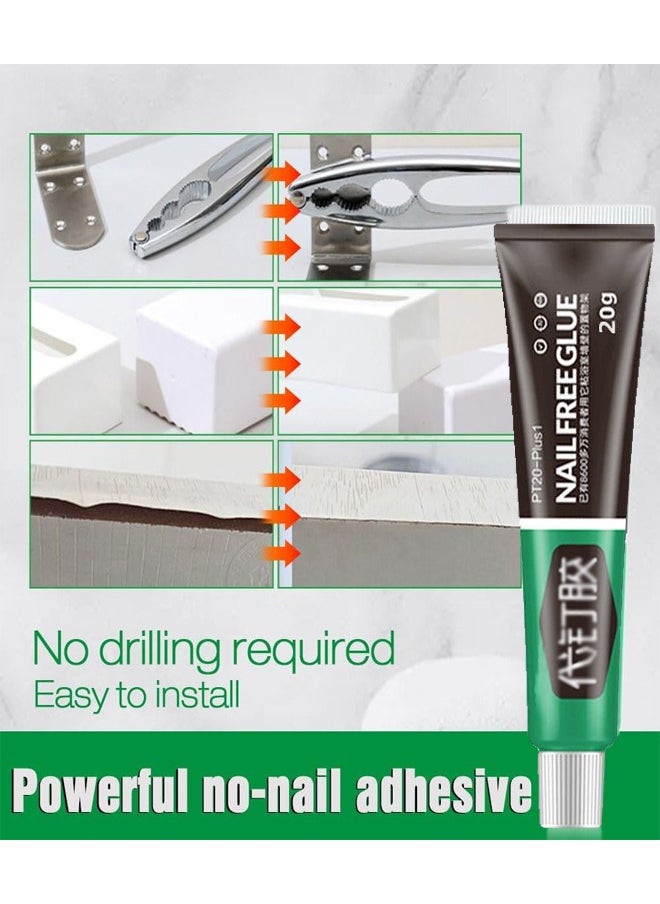 Nail Genie - Glue Quick Drying Glue Strong Adhesive Sealant Fix Glue 20g, Can Replace The Nail Fixed, Bearing Force is Strong, Will Not Harm The Wall, Green and Environmental Protection - Image 1