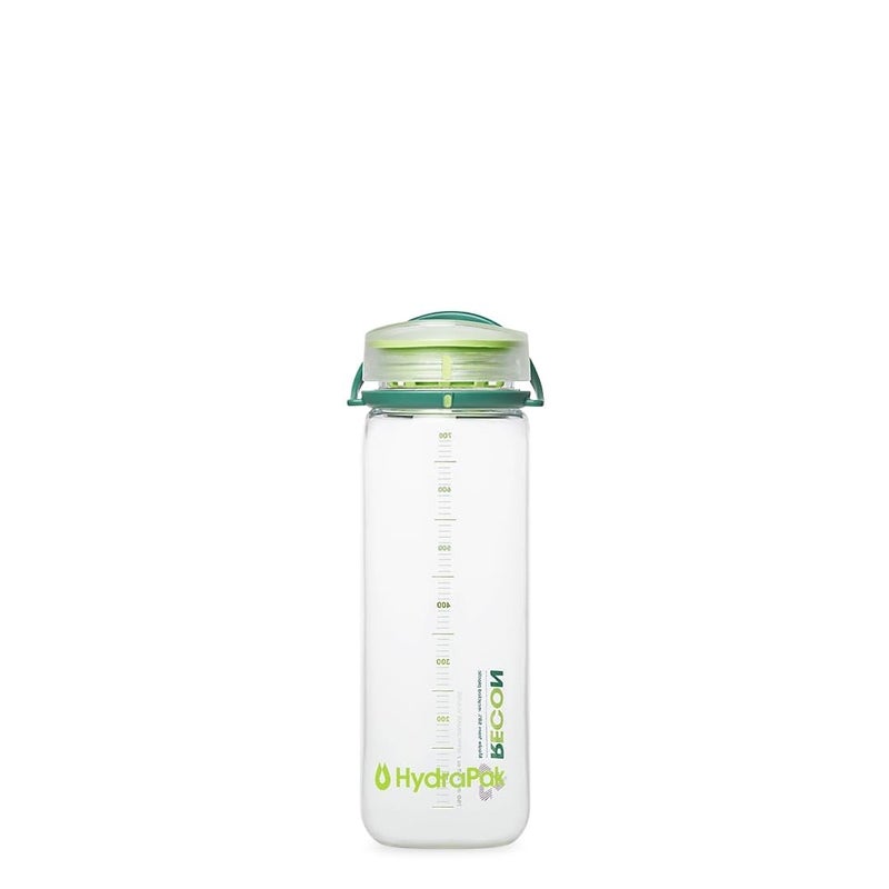HydraPak RECON - 50% Recycled Plastic Water Bottle  Eco Friendly & BPA Free  Smooth Flow Twist Cap  Easy Carry (750 ml  Clear/Evergreen & Lime) - Image 1