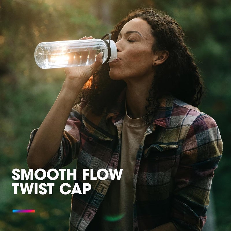 HydraPak RECON - 50% Recycled Plastic Water Bottle  Eco Friendly & BPA Free  Smooth Flow Twist Cap  Easy Carry (750 ml  Clear/Evergreen & Lime) - Image 2