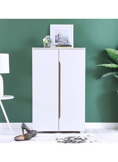 DANUBE HOME Hornbill Shoe Cabinet 21 Pairs Of Shoes Modern Design FurnitureWooden Shoe Organizer for Entryway, Hallway, Living RoomL 73x36x120 cmMade in Malaysia Shoe Rack-White/Oak  - Image 1