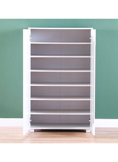 DANUBE HOME Hornbill Shoe Cabinet 21 Pairs Of Shoes Modern Design FurnitureWooden Shoe Organizer for Entryway, Hallway, Living RoomL 73x36x120 cmMade in Malaysia Shoe Rack-White/Oak  - Image 3