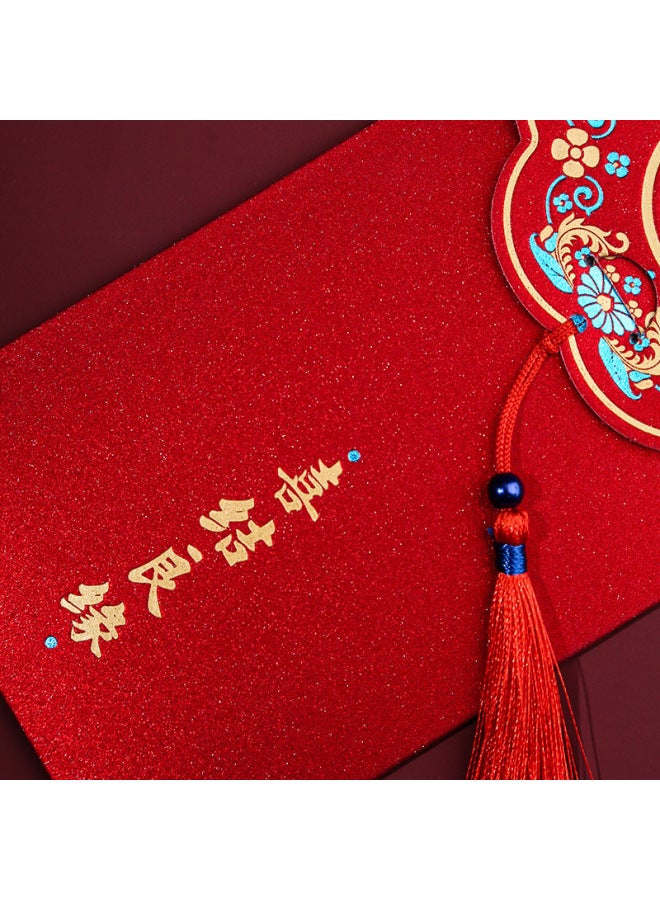 Wedding Wedding Red Envelope Chinese Gilding Profit Is To Seal The Door Happy Word Tassel Red Bag Wedding Change Creative - Image 4