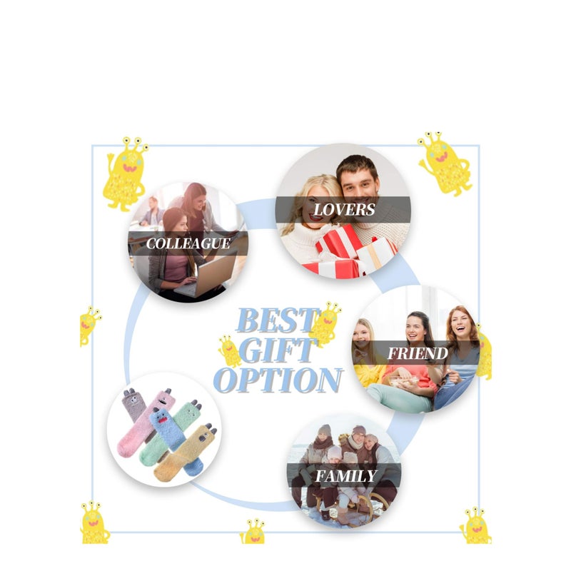 Barakah Fuzzy Socks, Slipper Socks, 5 pairs Womens Soft Cute Funny Animal Designe Microfiber Slipper Socks Cozy Fuzzy Winter Warm Socks - Image 4