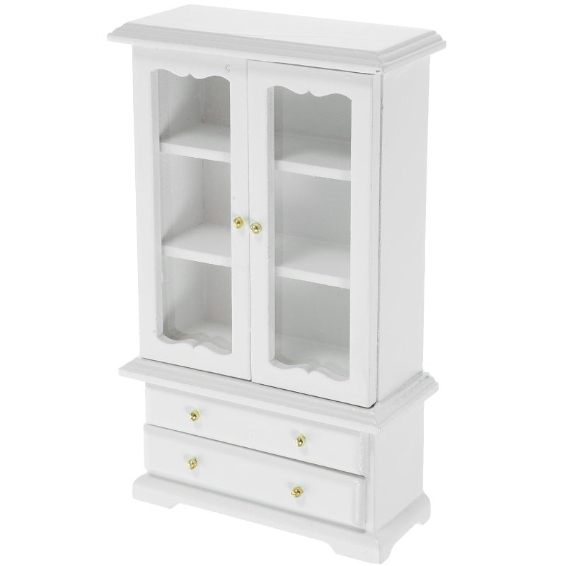 NUOBESTY Mini Wooden Bookshelf Small Display Cabinet Miniature Bookcase Model for Dollhouse Micro Fairy Garden Furniture Accessories - Image 2