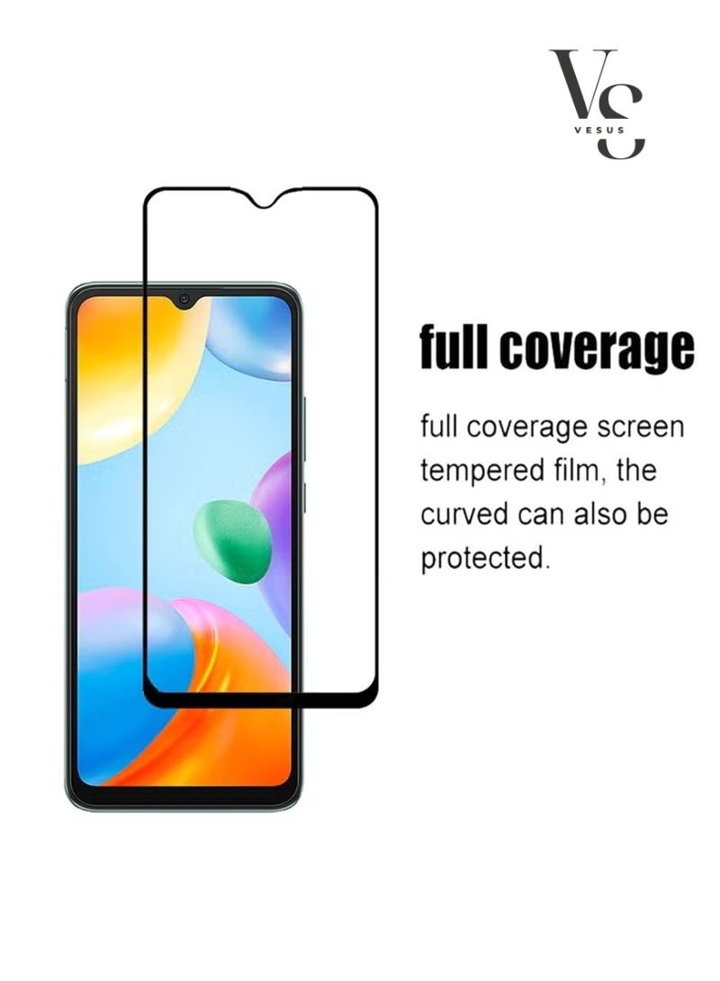 فيسوس واقي شاشة Xiaomi Redmi 12C من الزجاج المقوى واقي الشاشة من الحافة إلى الحافة لهاتف Xiaomi Redmi 12C