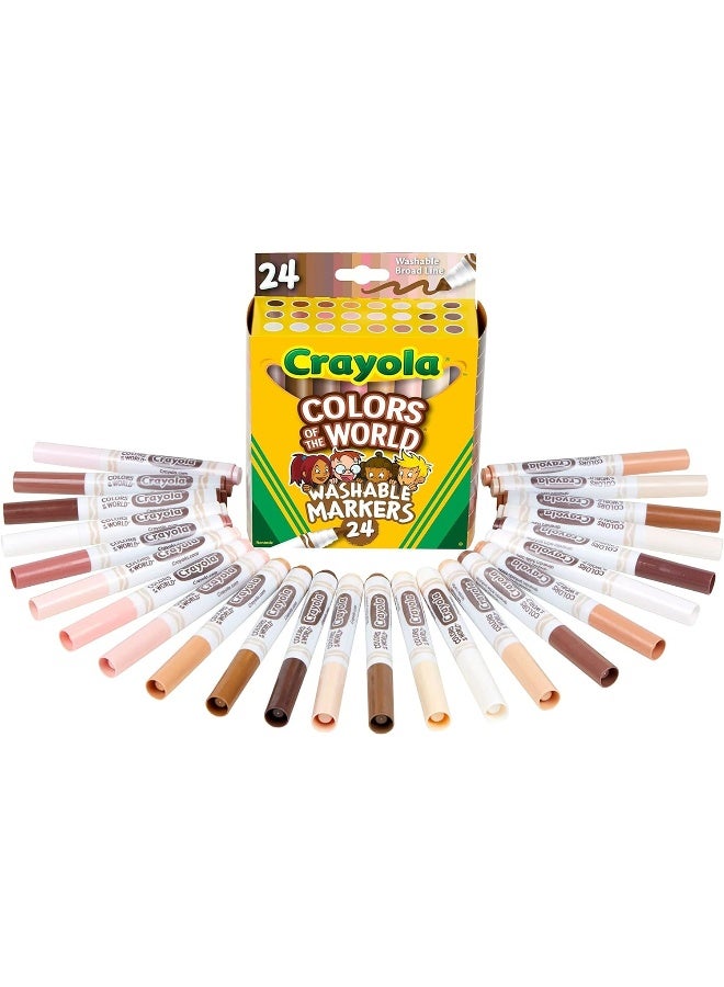 Crayola مجموعة أقلام ماركر قابلة للغسل من كرايولا بألوان العالم - 24 قلم - Image 2
