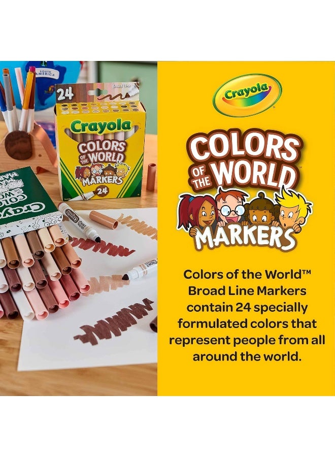 Crayola مجموعة أقلام ماركر قابلة للغسل من كرايولا بألوان العالم - 24 قلم - Image 5