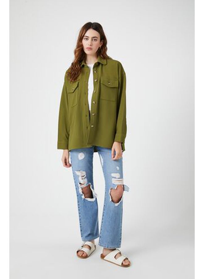 FOREVER 21 سترة مزدوجة الصدر ذات شق  - Image 4
