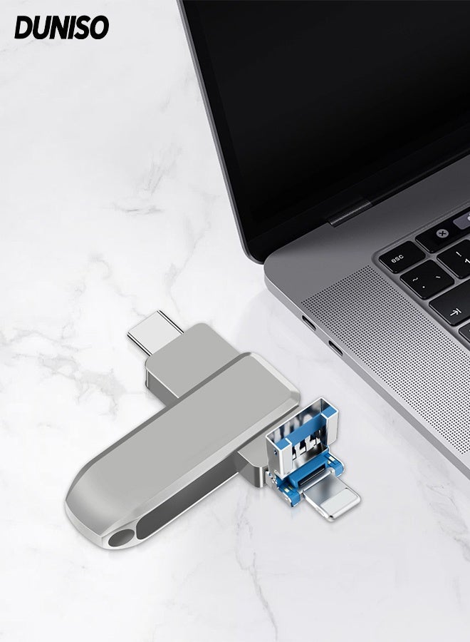 DUNISO USB Flash Drive，2TB 3-in-1 Multi-conversion Interface Memory Stick，USB 3.0 Memory Stick Thumb Drive，for iPhone/ipad/iPod/Computer/iOS and Android/PC ﻿ - Image 1